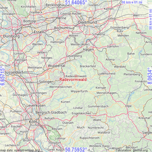 Radevormwald on map