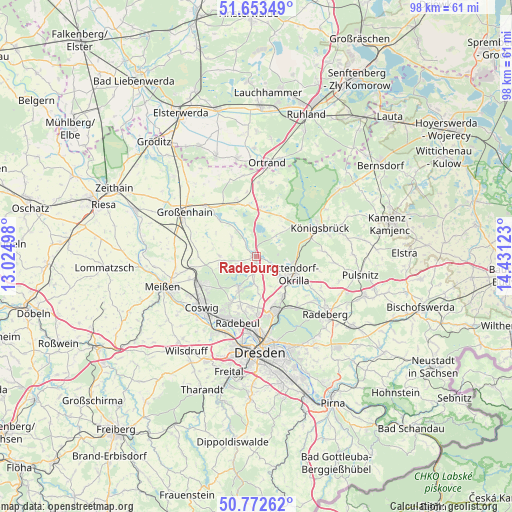 Radeburg on map