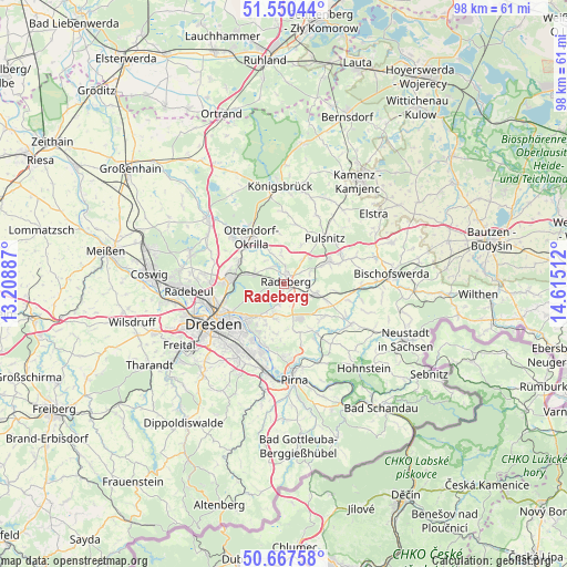 Radeberg on map