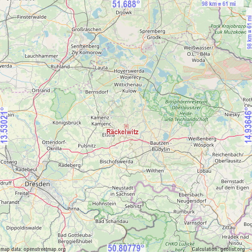 Räckelwitz on map
