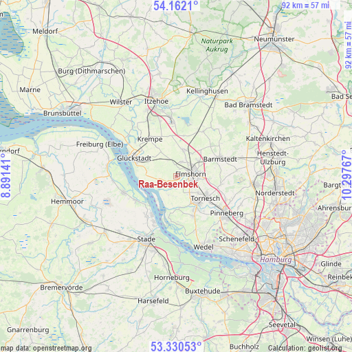 Raa-Besenbek on map