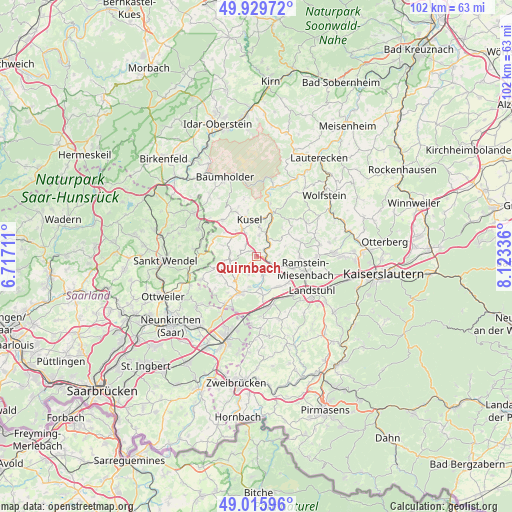 Quirnbach on map