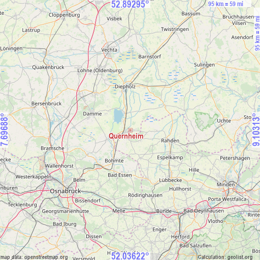 Quernheim on map