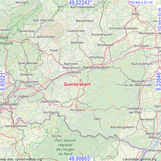 Queidersbach on map