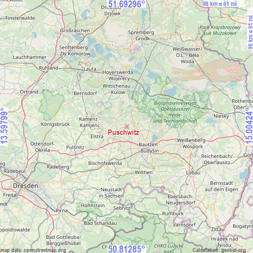 Puschwitz on map