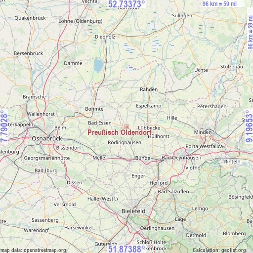 Preußisch Oldendorf on map