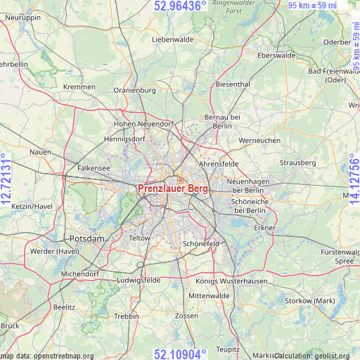 Prenzlauer Berg on map