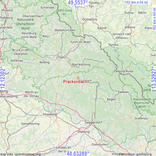 Prackenbach on map