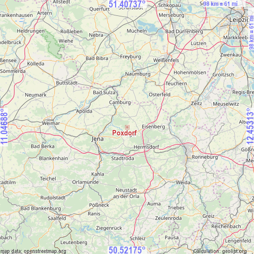 Poxdorf on map