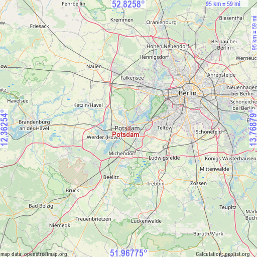Potsdam on map