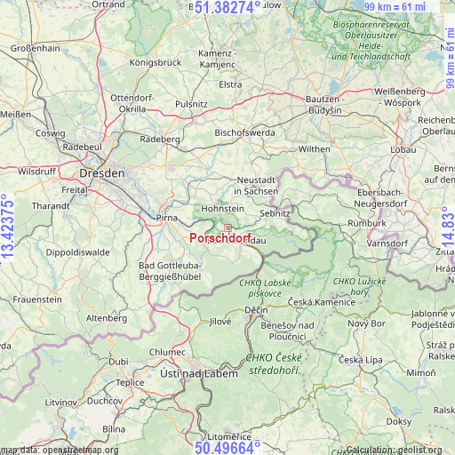 Porschdorf on map