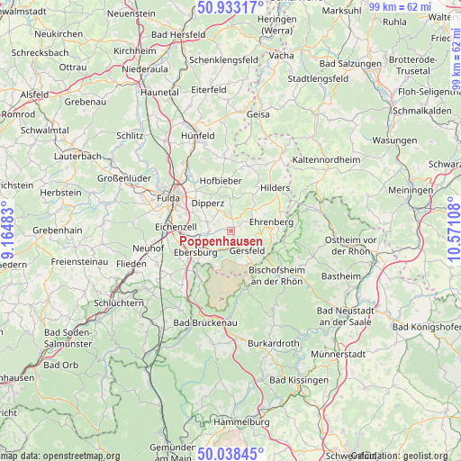 Poppenhausen on map