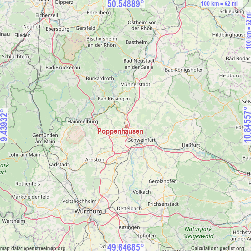 Poppenhausen on map
