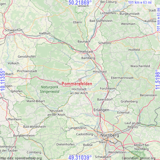 Pommersfelden on map