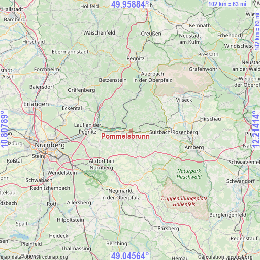 Pommelsbrunn on map