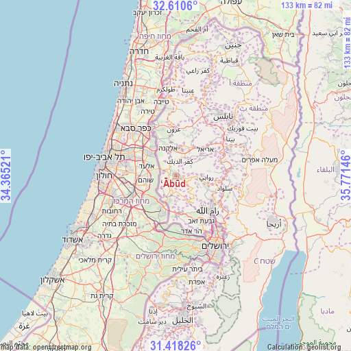 ‘Ābūd on map