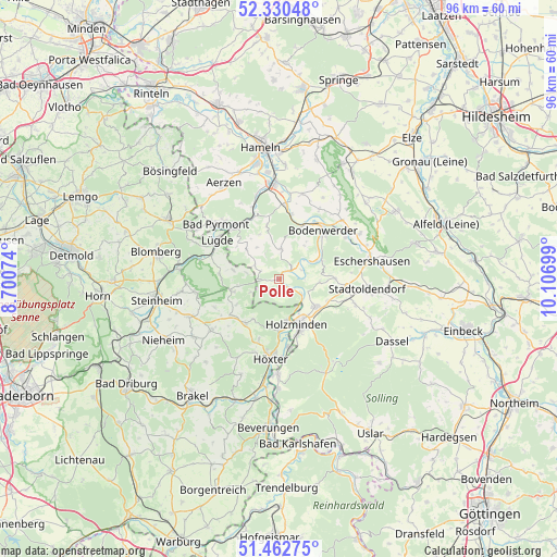 Polle on map