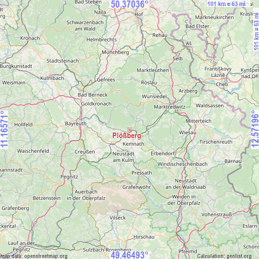 Plößberg on map