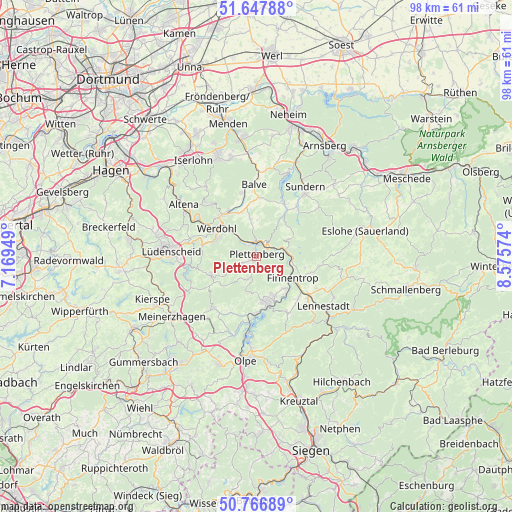 Plettenberg on map