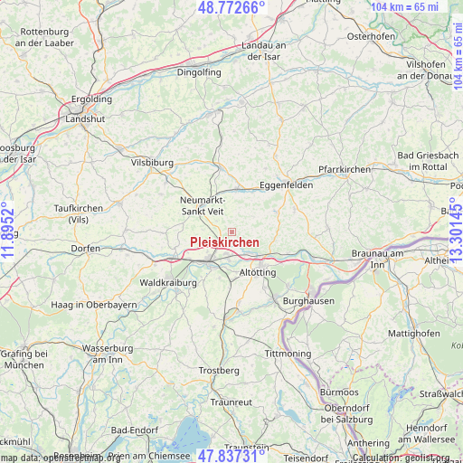Pleiskirchen on map