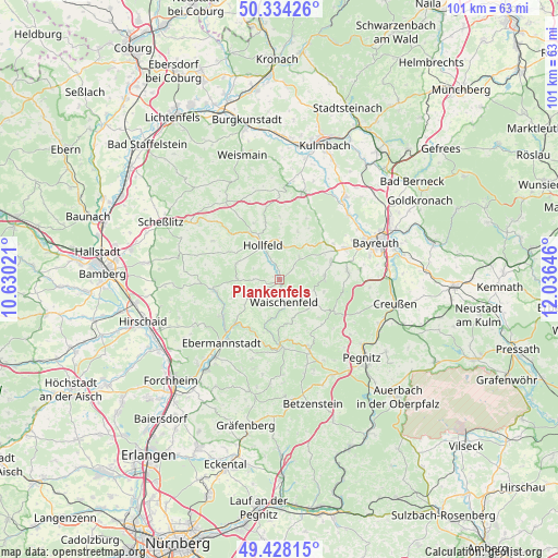 Plankenfels on map