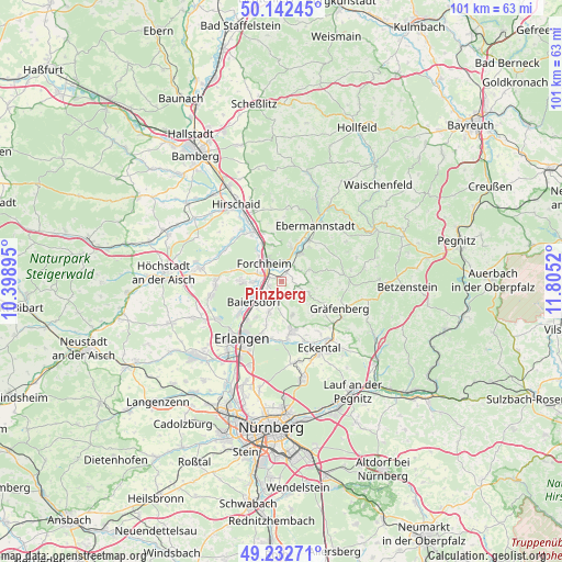 Pinzberg on map
