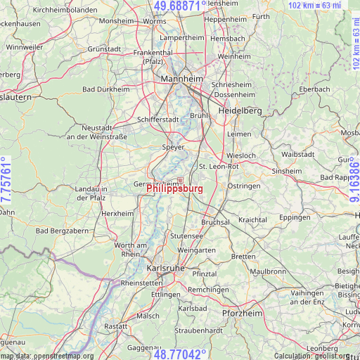 Philippsburg on map