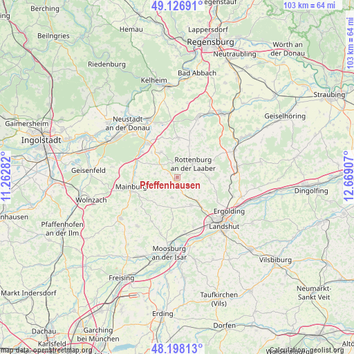 Pfeffenhausen on map