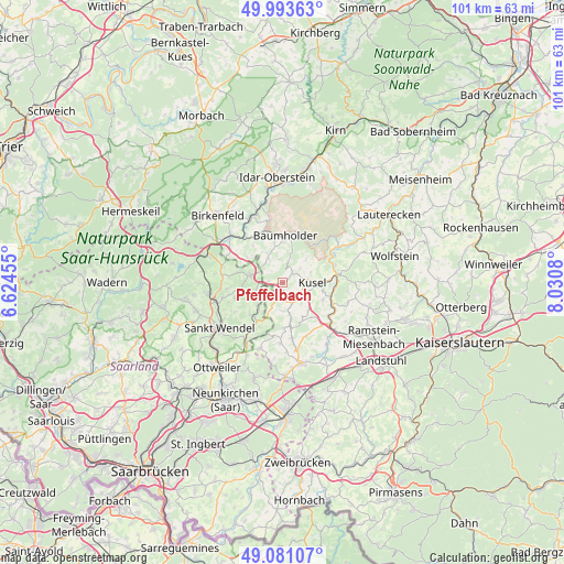 Pfeffelbach on map