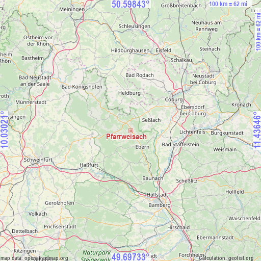 Pfarrweisach on map