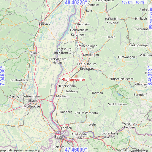 Pfaffenweiler on map