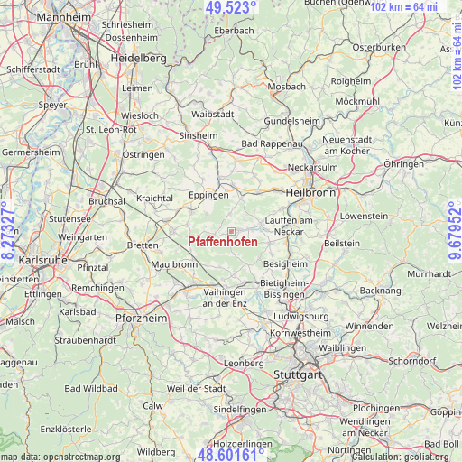 Pfaffenhofen on map