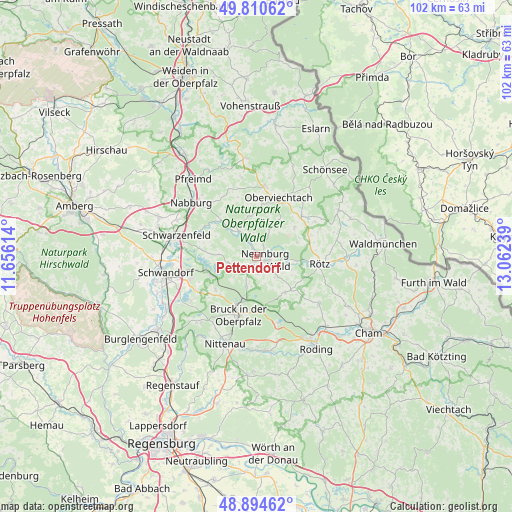 Pettendorf on map