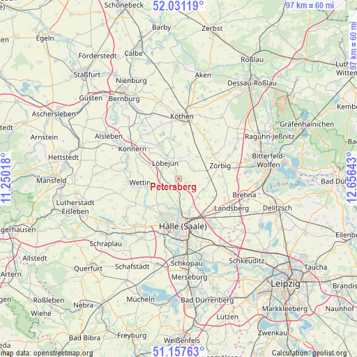 Petersberg on map