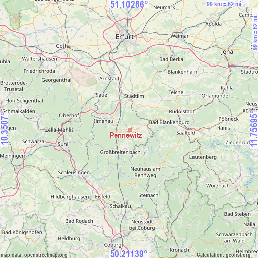 Pennewitz on map