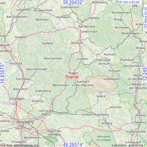 Pegnitz on map