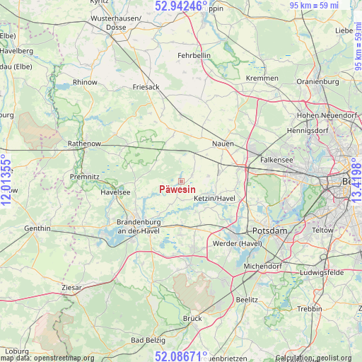 Päwesin on map