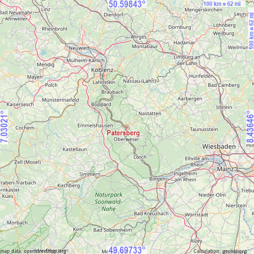 Patersberg on map
