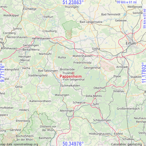 Pappenheim on map