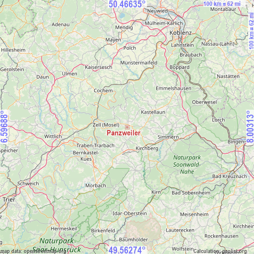 Panzweiler on map