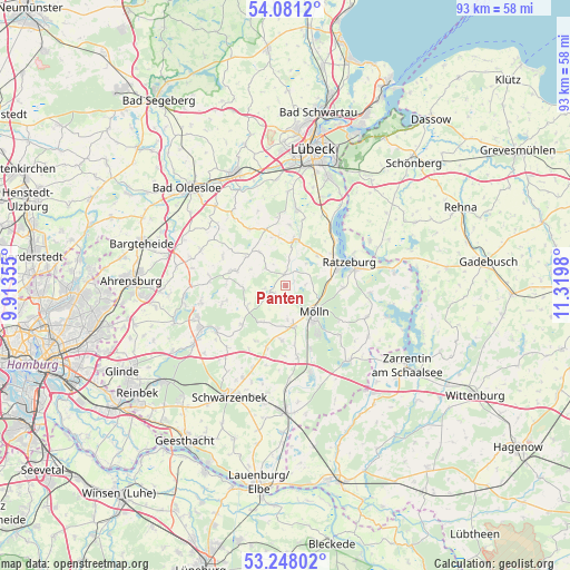 Panten on map