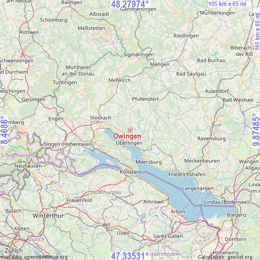 Owingen on map