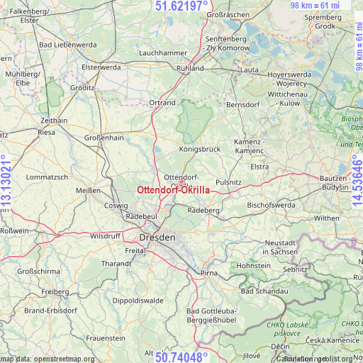 Ottendorf-Okrilla on map