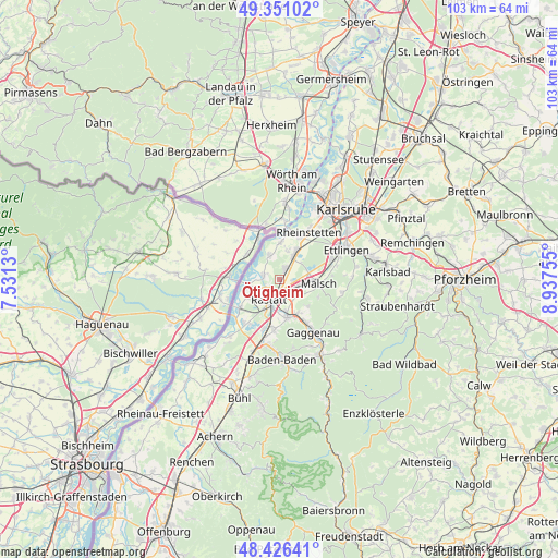Ötigheim on map