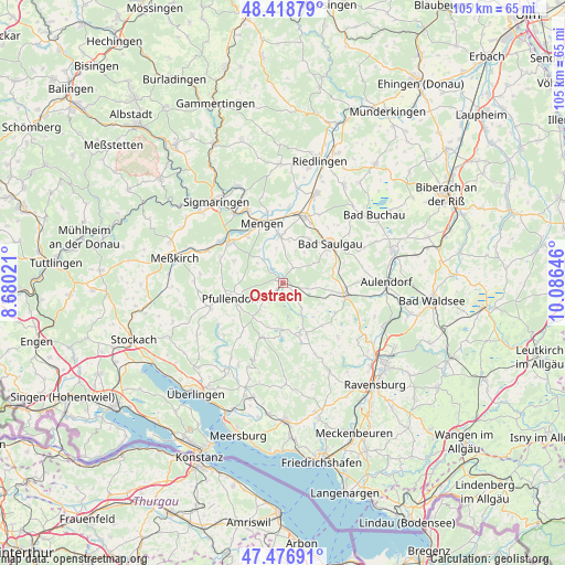 Ostrach on map