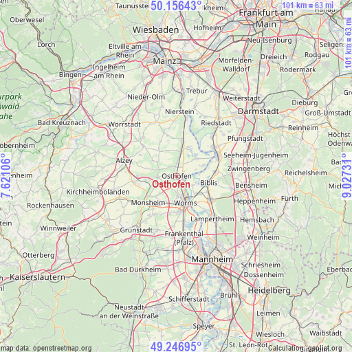 Osthofen on map