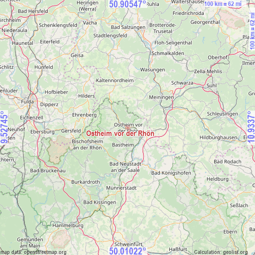 Ostheim vor der Rhön on map