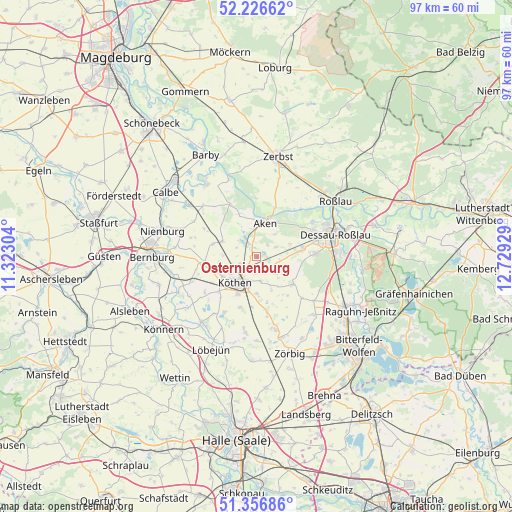 Osternienburg on map
