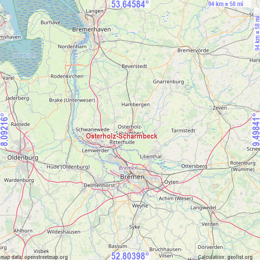 Osterholz-Scharmbeck on map