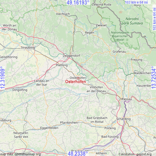 Osterhofen on map